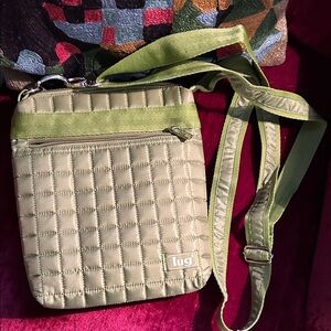 lug Quilted Crossbody Bag in Light Olive